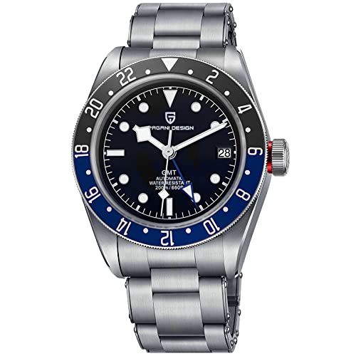 Pagani Deisgn Men's Automatic Watches Mechanical Wristwatch Black Bay GMT Homage Watch Stainless Steel Waterproof Classic Rotating Bezel