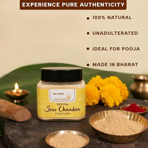 Image of Gowdurbar Sree Chandan 50g - Natural Quality | Sandalwood Powder [Pack of 3]