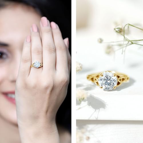 Certified Lab Grown Diamond Celtic Engagement Ring, Ef-Vs Quality, 8 mm Diamond Celtic Knot Ring - Ready To Gift2