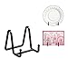Chevalet Support Presentoir Porte Assiette - 3 Pouces Metal Support Assiette Decorative - Support Cadre Photo de Table - Présentoir de Fer pour Plaque | Livre Cuisine | Carte Postale | Art - Noir