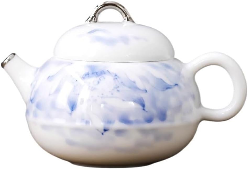 Ceramic Teapot Study Kung Fu Tea Set Ceramic Hand-painted Lotus Teapot Exquisite Tea Kettle Single Pot Home Tea Brewing Device Tea Pot Ceramic