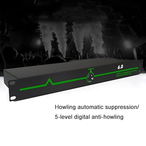 Supresor Digital de Retroalimentación, Procesador de Audio Anti-Howling de 6 Entradas y 6 Salidas, Nivel 5 Digital Anti-Howling, Retención de Alta Fidelidad de 12 Etapas, para Escenario y Conferencias miniatura 2
