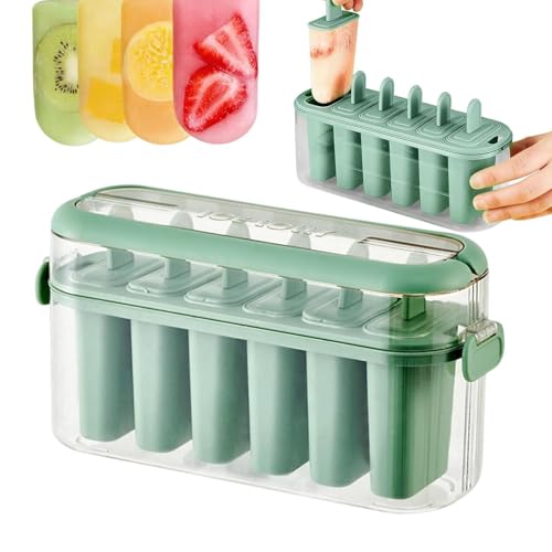 Moldes de helado de grado alimenticio, juego de 6 cavidades de fácil liberación, moldes de helado de 9.21 pulgadas con palos, molde resistente para golosinas, molde pop con diseño suave, accesorio de