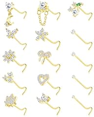 Gold Clear Nose Rings