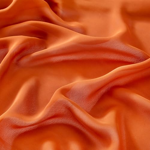Image of Orange Chiffon Fabric by The Yard Continuous Sheer Arch Fabric 10 Yards | Pre-Cut Chiffon Draping Panels Airy Wedding Arch Draping Fabric 60 inch Wide for Events Backdrop Ceiling Decor DIY Craft Use