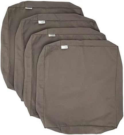 Timeless Taupe Outdoor Water Repellent Patio Chair Cushion Seat Pillow Covers (25"x25"x5" (4 Covers))