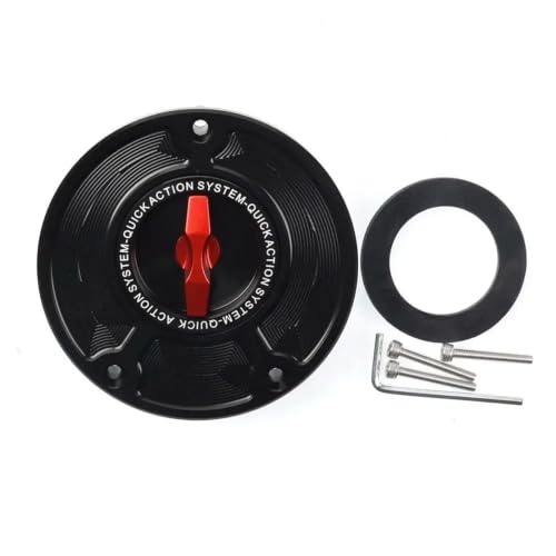 Bouchon carburant moto sans clé pour CB599 et CB900 couvercle de gaz en alu anodisé étanche rouge