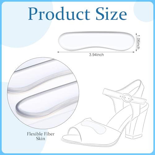 Image of Cutecrop 6 Pair Sandal Shoe Strap Extender Heel Sandal Strap Cushion Strips Heel Grips Liner Insert for Shoes Too Big Preventing Slipping, Rubbing, Non-Slip (Transparent)