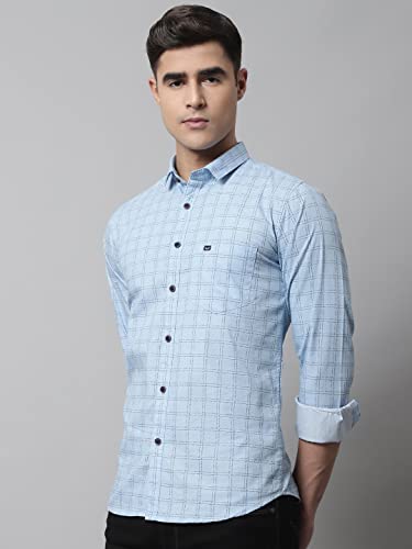 Image of Majestic Man Cotton Checkered Slim Fit Casual Shirt For Men