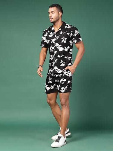 Image of Rigo Printed Co-Ord Set for Men | Casual Shirt & Shorts Night Suit Set | Lounge-wear Nightdress Pajama Set for Mens & Boys | Night Wear, Beach Wear, Vacation Wear Outfit