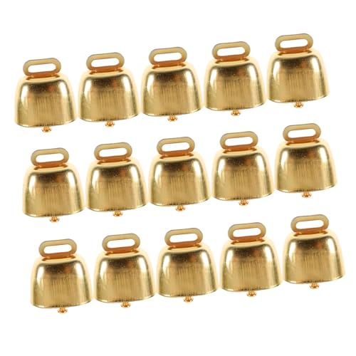 STOBAZA 15pcs Metal Cow Bells Farm Animal Bells Loud Crisp Spread Cattle Ornament Jingle for Pet Christmas Garland
