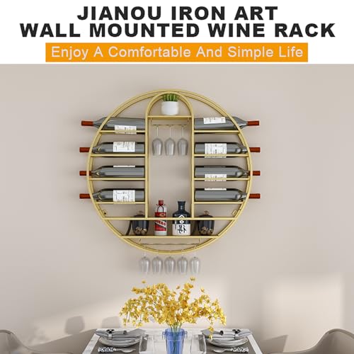 Présentoir pour bouteilles d'alcool mural LED et support de vin - 4