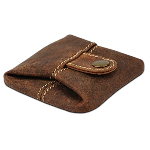 Leather Coin Pouch Change Holder Mini Pocket Wallet for Men & Women | Vintage Handmade Brown Leather Mini Wallet | Durable Compact Coin Purse | Classic Retro Coin Holder4