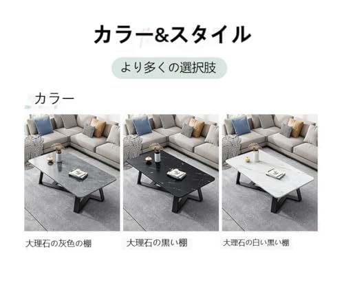 北欧モダン ミニテーブル グレー大理石調天板 80×40cm リビング 寝室 オフィス 一人暮らし サイドテーブル [並行輸入品] [3]