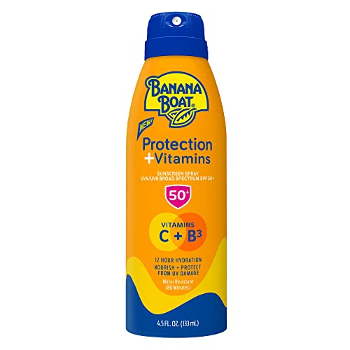 Banana Boat Protection + Vitamins Sunscreen Spray SPF 50, 4.5 Fl Oz - image 1