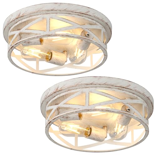 piano7797 13 inch White and Gold Flush Mount Ceiling Light