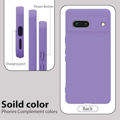 Image of KACA Silicone Back Case for Google Pixel 7a, Soft-Touch, Shockproof Phone Back Cover for Google Pixel 7a (Lavender)