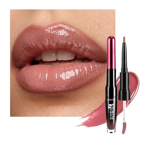 Image of LANGMANNI 2-in-1 Lip Liner & Gloss Duo,Shade 02 Soft Blush Pink
