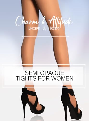 Image of Charm and Attitude Semi Opaque Tights for Women | Colored Pantyhose Stockings Nylons 40D | Burgundy Maroon Red Black
