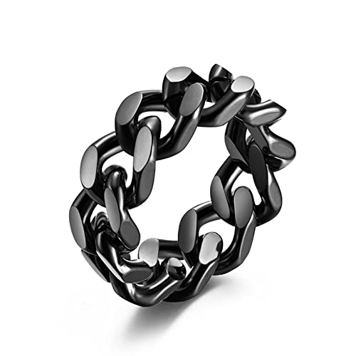 Bague fiançailles homme punk : le cadeau idéal en acier noir et argenté 8mm