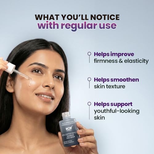 Image of WOW Skin Science 10% Copper Peptide Advanced Face Serum | Copper Peptide + Centella Asiatica | Improves Firmness, Elasticity & Fine Lines | Anti‑Ageing Repair Serum | All Skin Types | 30 ml
