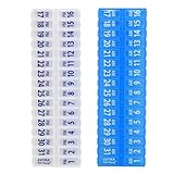 Twice-a-Day Monthly Pill Box Planner Set - AM & PM Medication Organizer for 31 Days! Set Contains 2 Organizers for One Month. (Clear/Blue - 31 Day AM/PM)