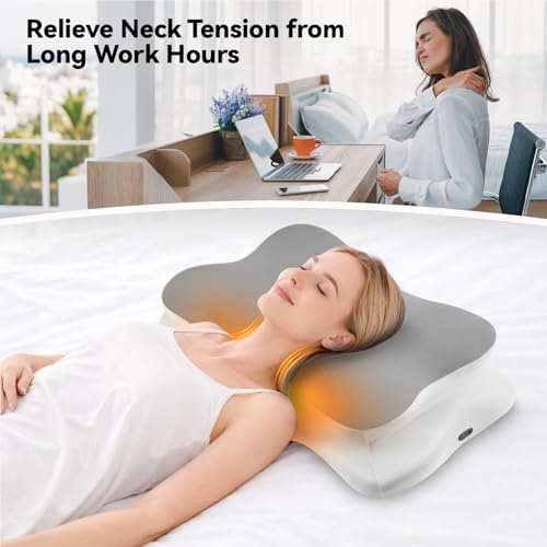 Silkena Heated Cervical Pillow for Neck Pain Relief, Ergonomic Contour Orthopedic Memory Foam Pillow for Neck Support, USB Heating with Adjustable Temp Settings - image 2