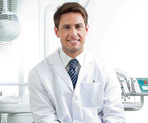 Utopia Professional Lab Coat for Men - Laboratory CoatKick Pleat, White (White, Large)