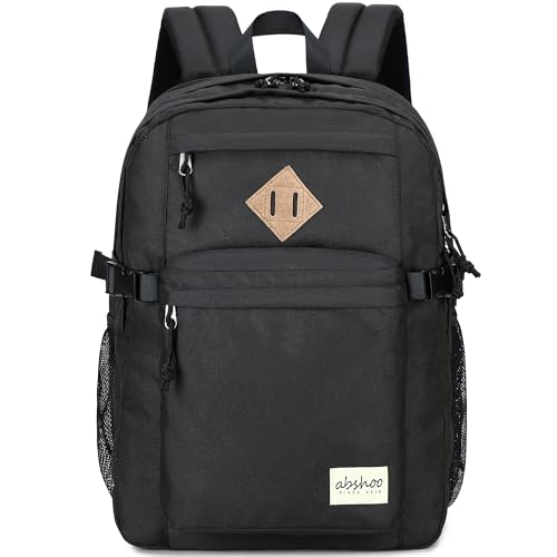 abshoo 29L Backpack for School College Bookbag Middle High School Backpacks Casual Daypack Travel Backpack (Black)