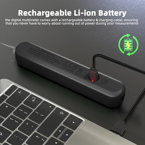 Image of BSIDE Rechargeable Voltage Tester Pen Non-Contact Voltage Detector with Contacted Measure AC Voltage, Color LCD Environment Temperature Tester for Electrical Live Wire Check and Breakpoint Locate