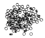 Ruwado 200 Pcs Silicone Cable Ties 12 MM OD Reusable Rubber Bands for Wire Cord Cable Management Home Office School Organization (Black)