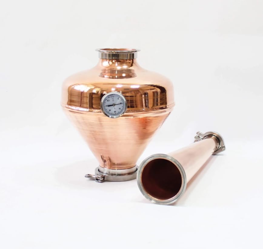 Copper whiskey helmet & Column Onion Bulb 4" Flute still Moonshine Distiller set