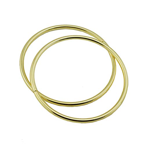 1 Pair Metal Round Shaped Handles Replacement for Handmade Bag Handbags Purse Handles(Gold)