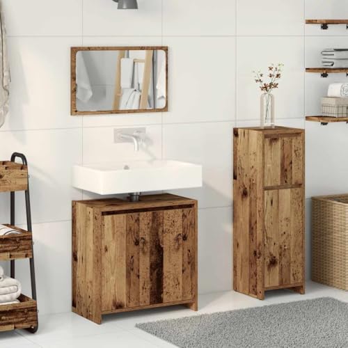 Muebles de baño para resolver la falta de espacio con madera antigua 4