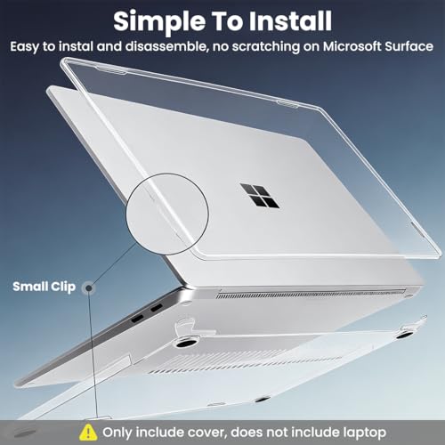Image of Verilux Laptop Case Compatible for Microsoft Surface Laptop 13 (Model 2095), Clear PC Protective Hard Shell Cover, Lightweight Durable Scratch-Resistant Easy Install Two-Piece Snap-On Laptop Case