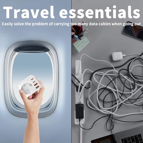 Adapter Südafrika Steckdose, 5 in 1 Reiseadapter Südafrika mit 1 AC & 2 USB-C & 2 USB-A(3.4A), Reiseadapter für Südafrika Steckdose Typ M, für Südafrika, Namibia,Botswana, Südafrika, Lesotho,Bhu