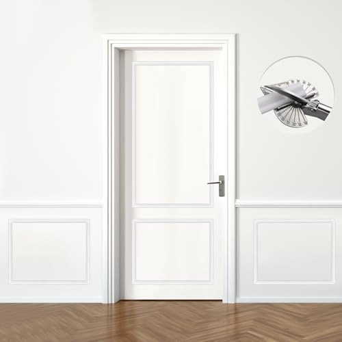 DIY Peel and Stick Door Molding Trim Kit with Multi-Angle Scissors, 10 Pcs Premade Wainscoting Wall...