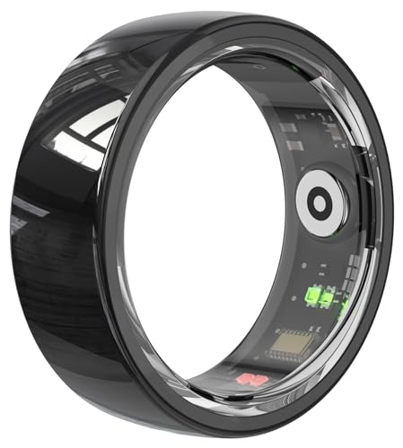 Smart Ring for Men Women Fitness Tracker Ring Health Smart Rings Heart Rate Monitor Sleep Tracker LED Notification Calorie Step Counter NFC Gesture Control Multi-Sport Modes Waterproof iOS/Android