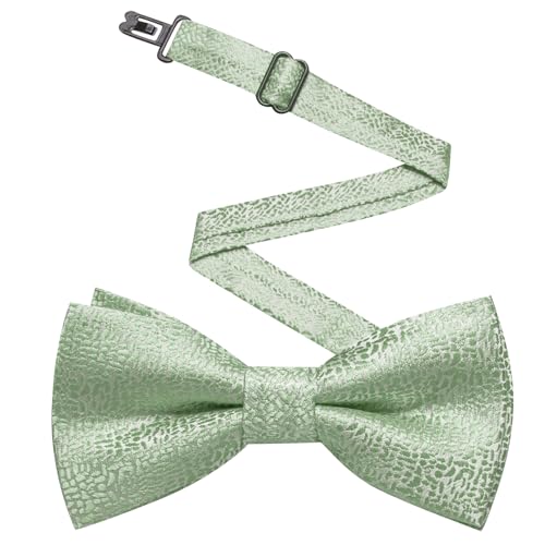 Image of Hi-Tie Bow Ties for Men Pre-Tied Pocket Square with Cufflinks Mens Bowtie Sets for Wedding Formal Party