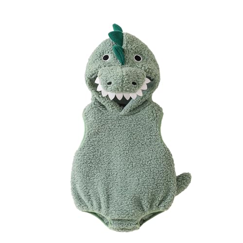 Baby Boy Girl Dinosaur Costume Cute Sleeveless Romper with Hat Newborn Infant Halloween Cosplay...