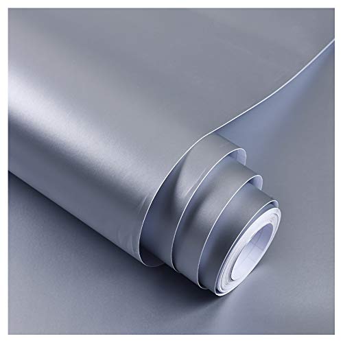 Plástico Vinilo Película de Papel Autoadhesivo Antideslizante Resistente Plata 0.6x20m 2