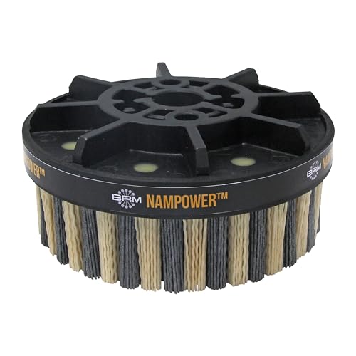 Image of Brush Research ADD1503880 Nampower Dot Type Abrasive Disc Brush, Combination Silicon Carbide /Ceramic Filament, 150mm Diameter, 38mm Bristle Length (Pack of 1)