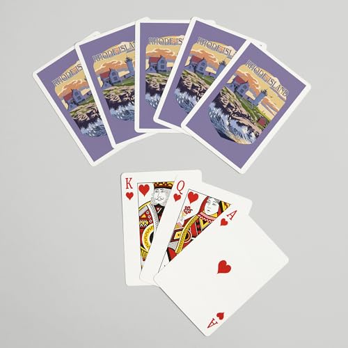Baraja de 52 naipes poker Rhode Island con faro miniatura 7