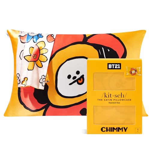 BT21 x Kitsch - Funda de Almohada de satén con Cierre de Cremallera, más Suave Que...