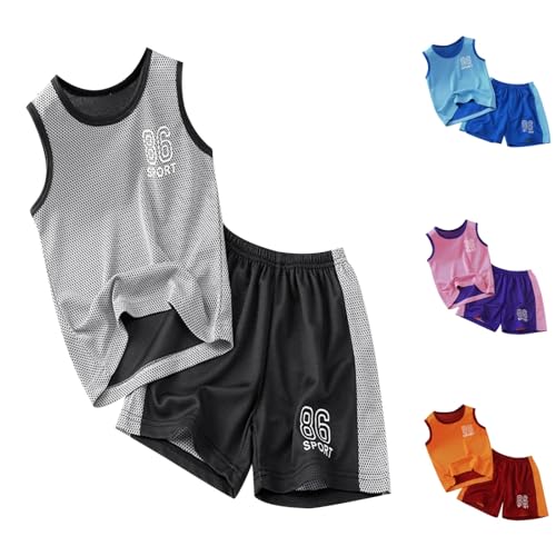 Camiset Baloncesto Niño,Conjunto Baloncesto Niño 2 Piezas, Equipación Baloncesto Niños Sin...