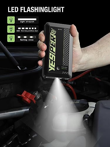 YESPER Jump Starter Portable,1200A Peak Car Jumper Starter Portable, Jump Box for Car Battery, 12V Auto Battery Booster Pack(Up to 6L Gas and 4L Diesel Engine)with Smart Safety Jumper Cable&LED Light - Thumbnail 7