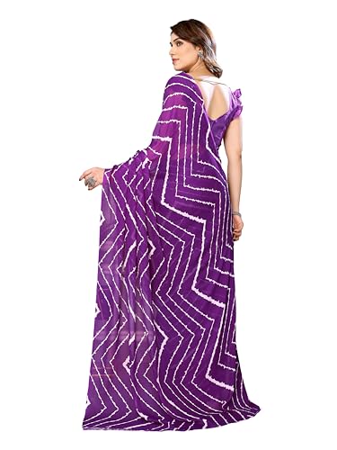 Image of KASHVI SAREES Women's Printed Georgette Saree With Unstitched Blouse Piece (Pack Of 2) -P2 1829 2 1750 3