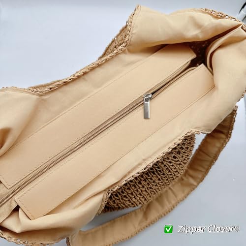 Aphoraeny Straw Beach Bag Buckets Totes Handbag Shoulder Tote Bag Straw Purse Summer Purse Women Summer Handbag2