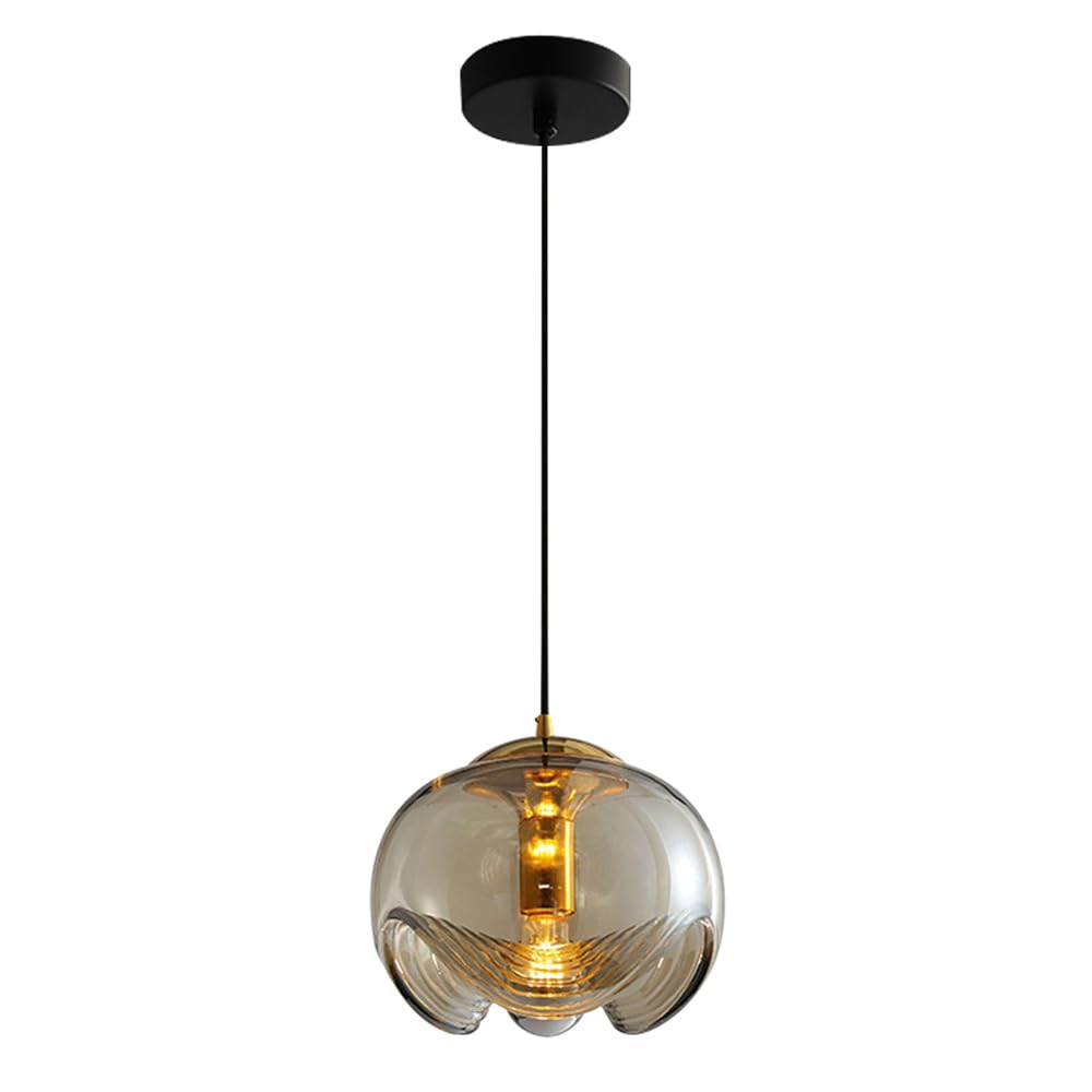 GUOGUOSM Modern Industrial Style Hanging Light, E26 Screw Single Head Chandelier, Creative Glass Pendant Lamp, Bedroom Corridor Dining Room Decorative Lighting Fixtures
