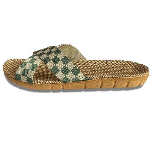 Hwayslon Fashion Unisex Linen Summer Beach Shoes Skidproof Indoor Slippers2